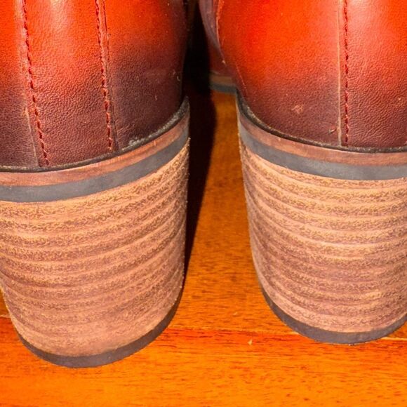 Sam Edelman Dalma Studded Harness Red Leather Chelsea Boots Ankle Booties sz 6.5 - Picture 4 of 7